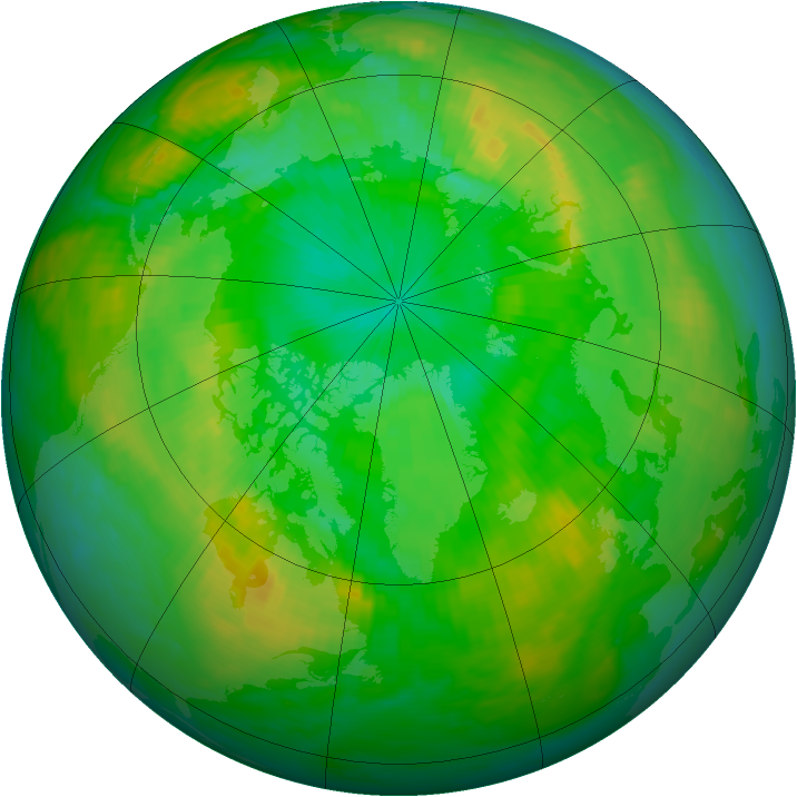 Arctic ozone map for 12 July 1985